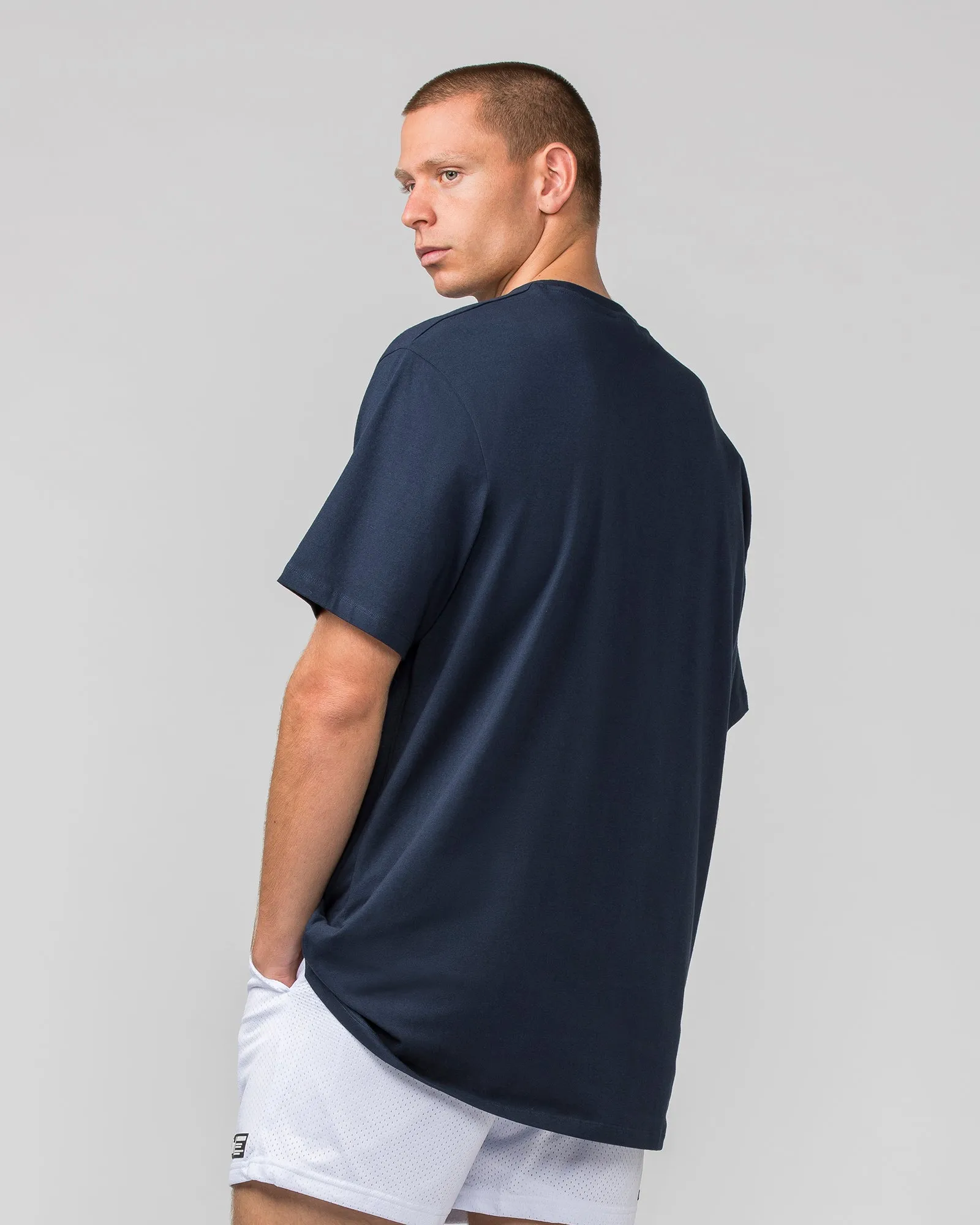 Oversized Tonal Tee - Midnight sold by Muscle Nation product image thumbnail 4