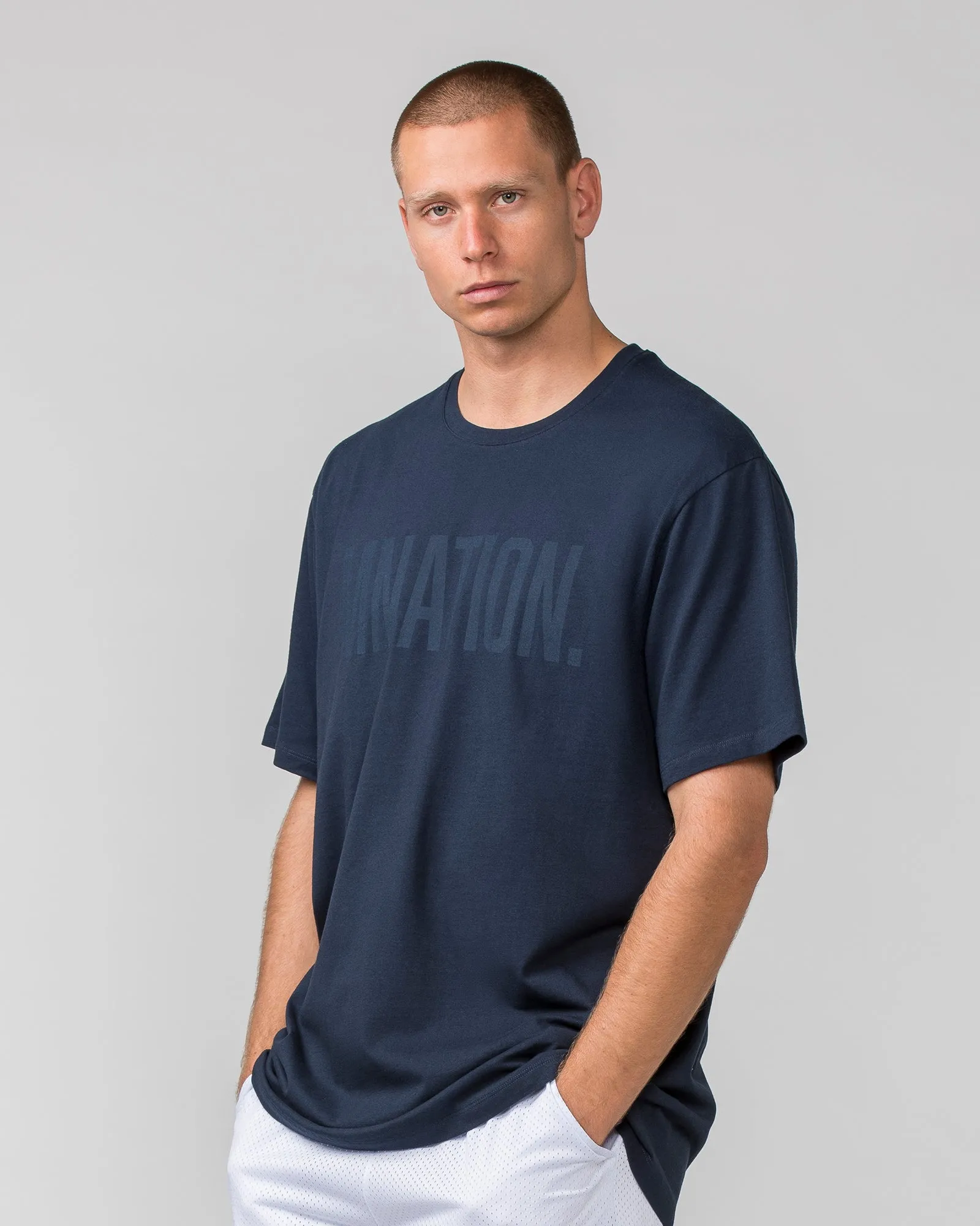 Oversized Tonal Tee - Midnight sold by Muscle Nation product image thumbnail 3