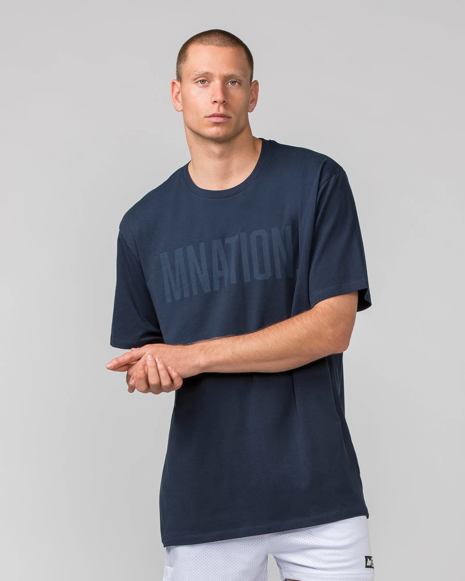 Oversized Tonal Tee - Midnight sold by Muscle Nation