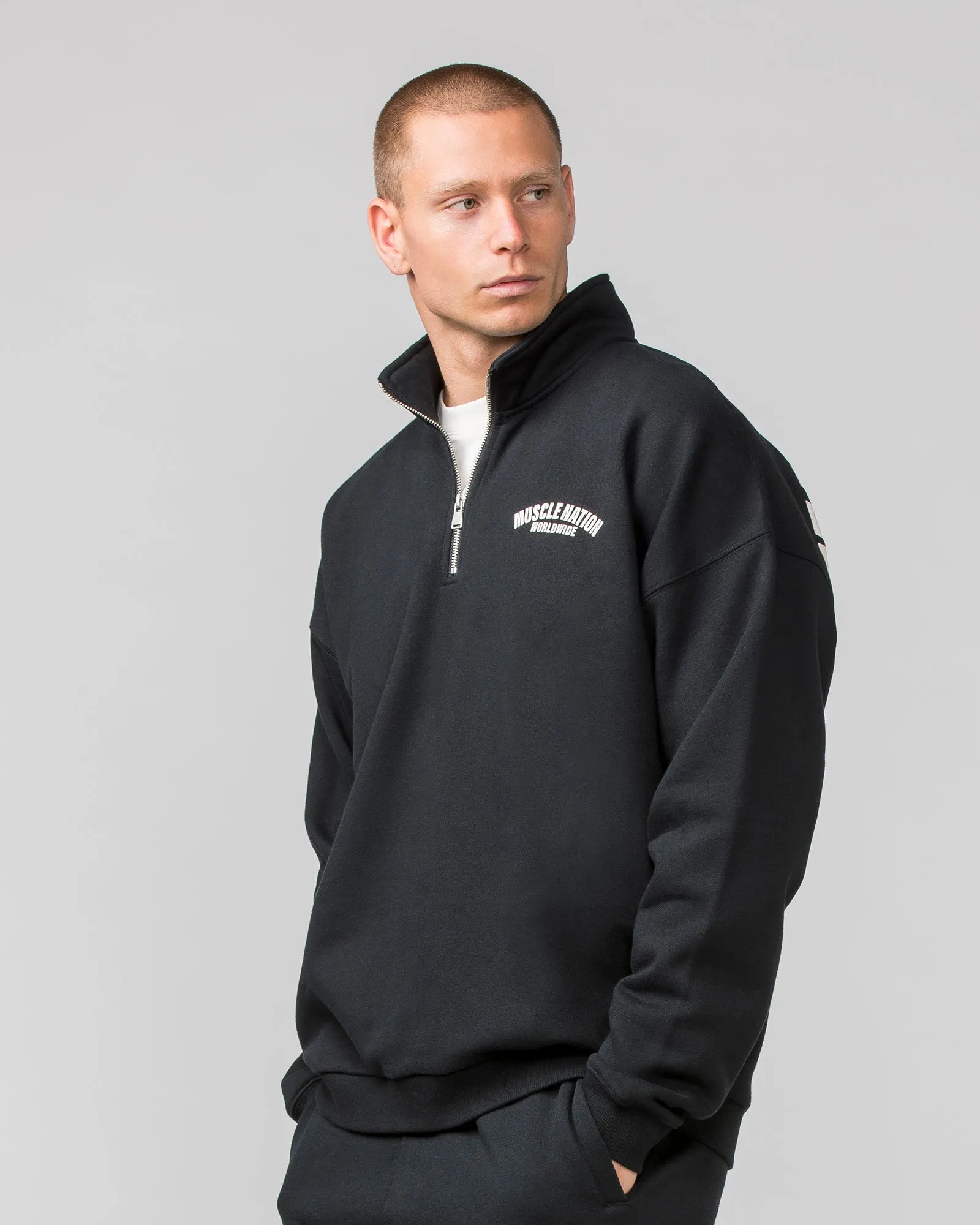 Classic Quarter Zip - Black sold by Muscle Nation product image thumbnail 3