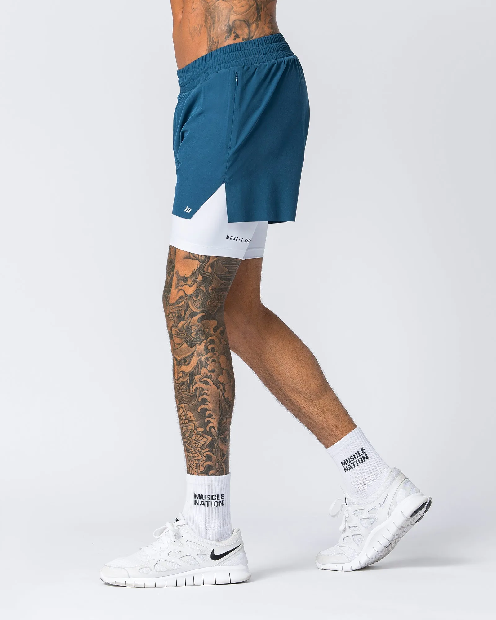 Replay 3" Shorts - Tidal Teal sold by Muscle Nation product image thumbnail 4
