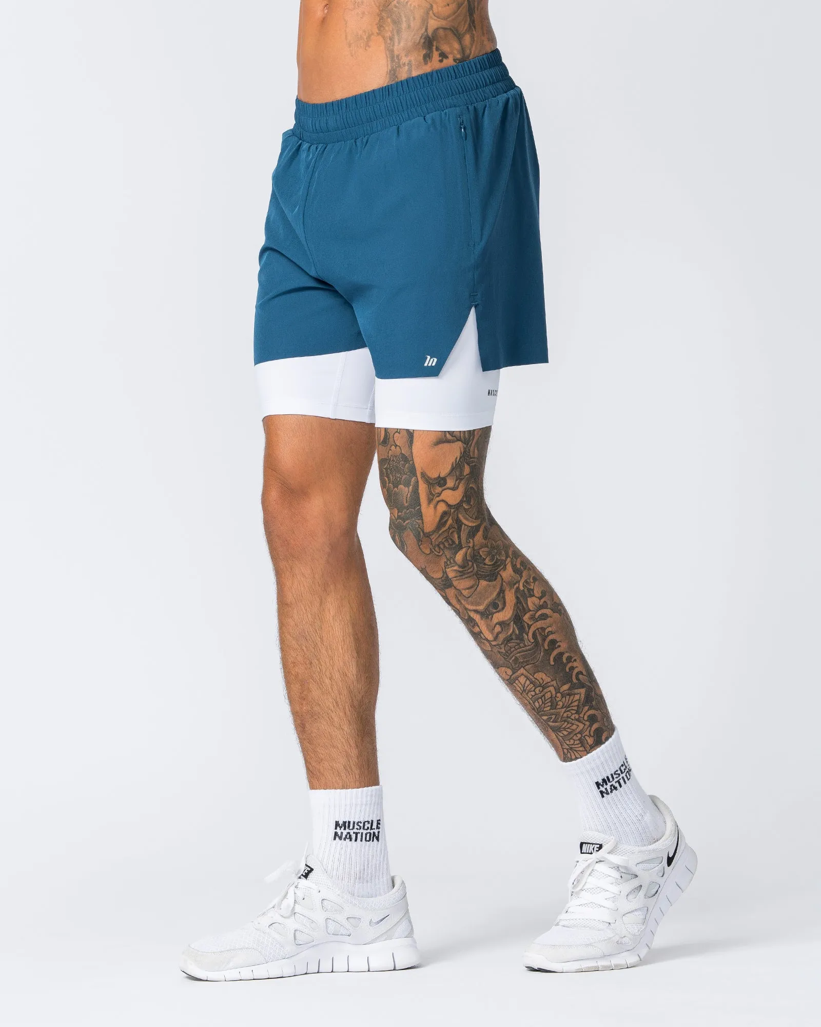 Replay 3" Shorts - Tidal Teal sold by Muscle Nation