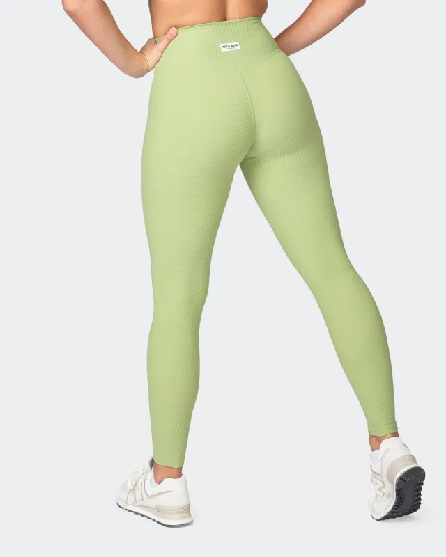 Zero Rise Rib Ankle Length Leggings - Matcha sold by Muscle Nation