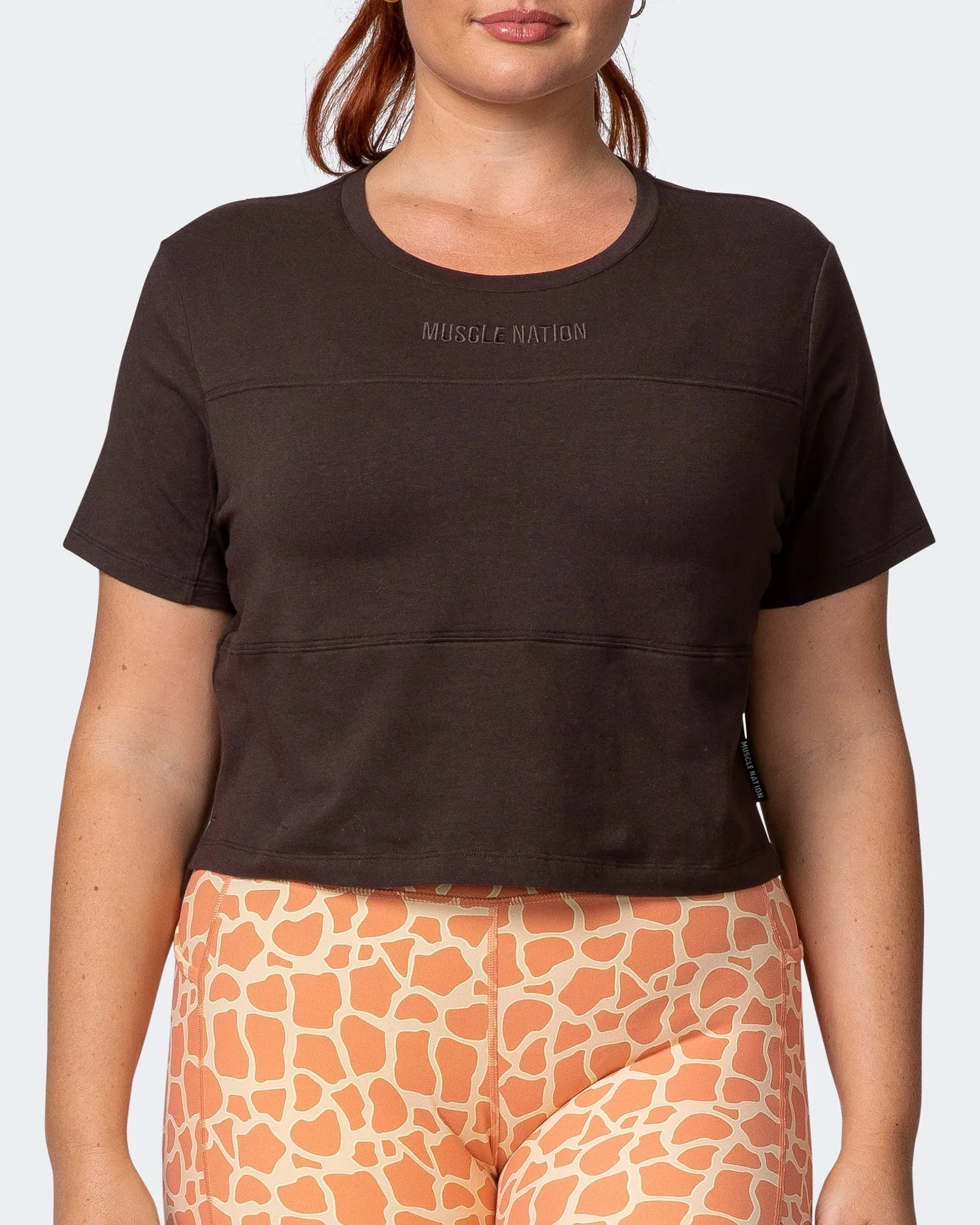 Elevate Cropped Tee - Cocoa sold by Muscle Nation product image thumbnail 2