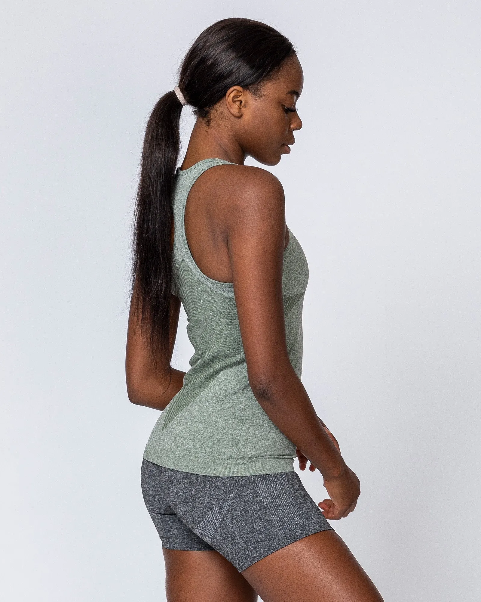 Comfort Seamless Tank - Khaki Marl sold by Muscle Nation product image thumbnail 2