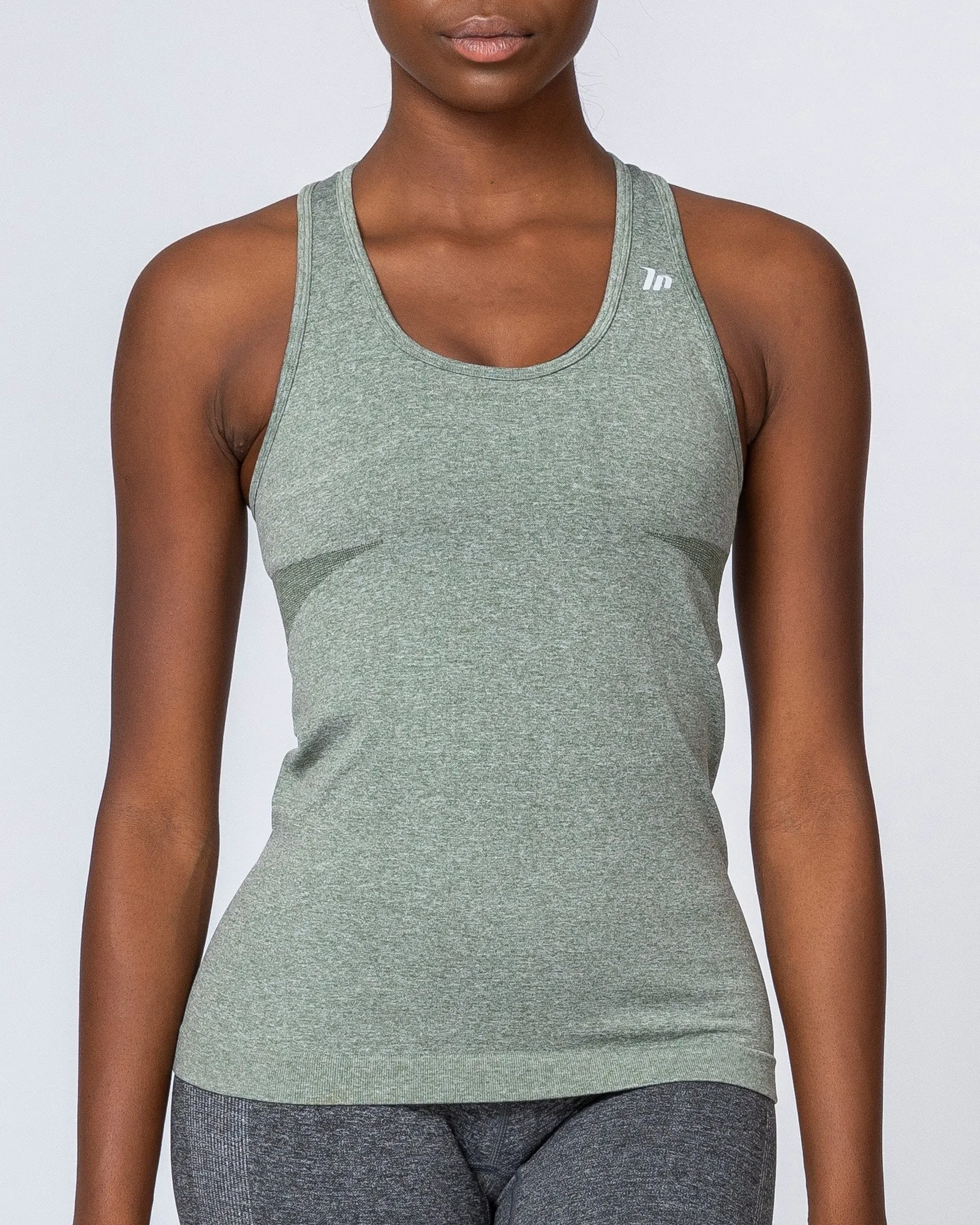 Comfort Seamless Tank - Khaki Marl sold by Muscle Nation product image thumbnail 3