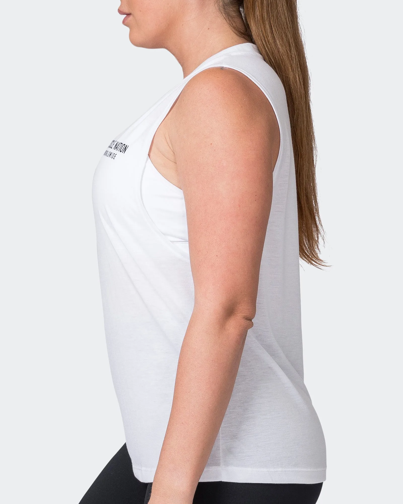 Worldwide Drop Arm Tank - White sold by Muscle Nation product image thumbnail 4