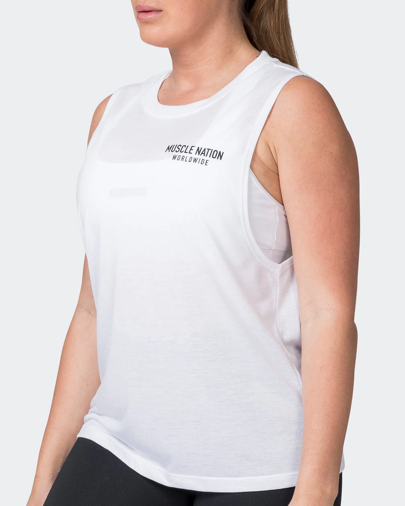 Worldwide Drop Arm Tank - White sold by Muscle Nation product image thumbnail 3