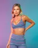 Levitate Rib Bralette - Dusk Desert Stripe Print sold by Muscle Nation