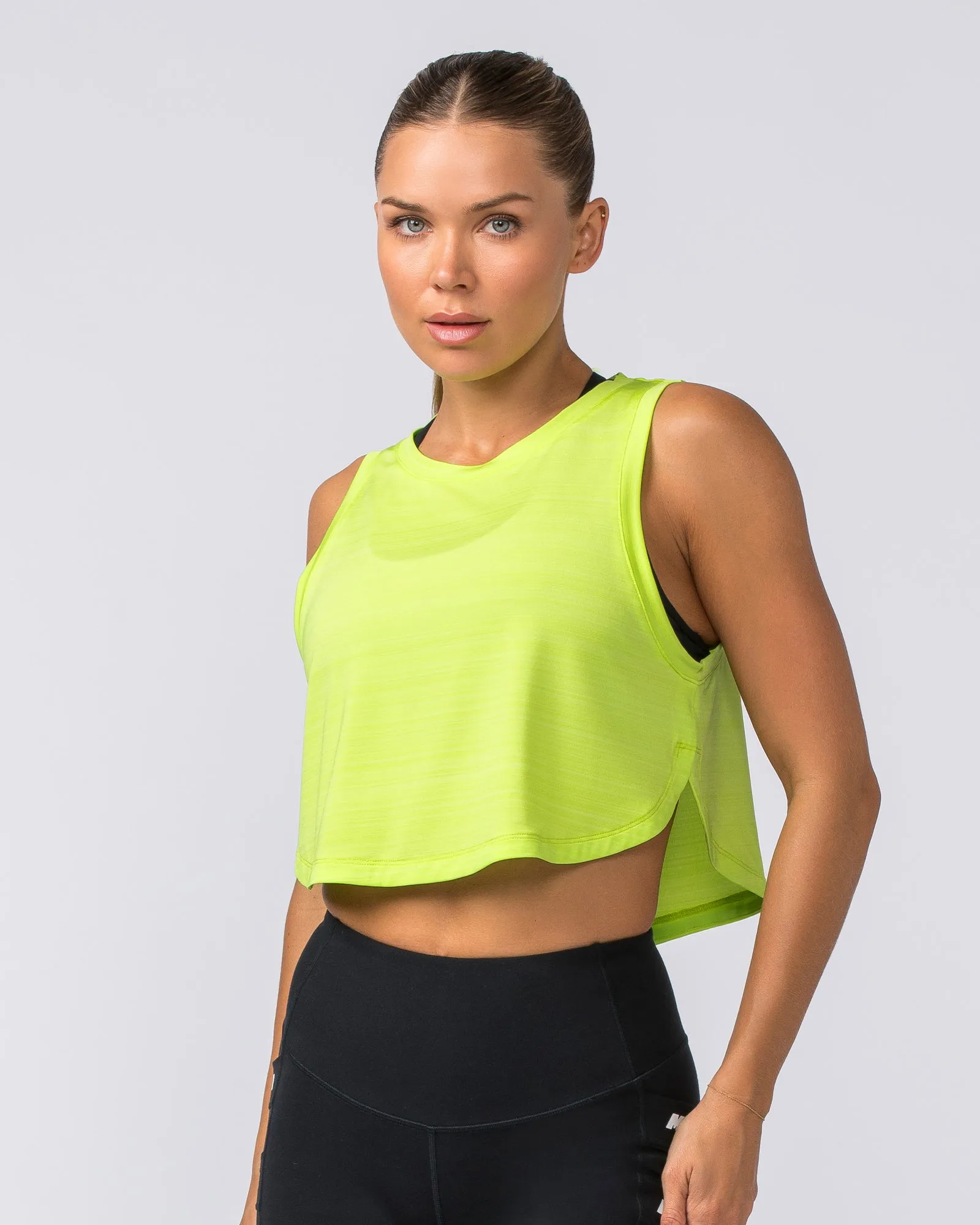 Ignite Cropped Training Tank - Cyber Lime sold by Muscle Nation product image thumbnail 2