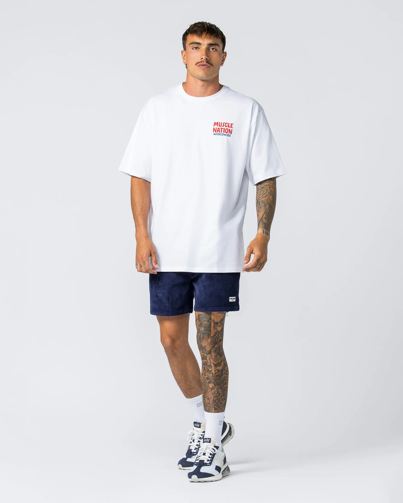Mens Tour Oversized Tee - White sold by Muscle Nation product image thumbnail 5