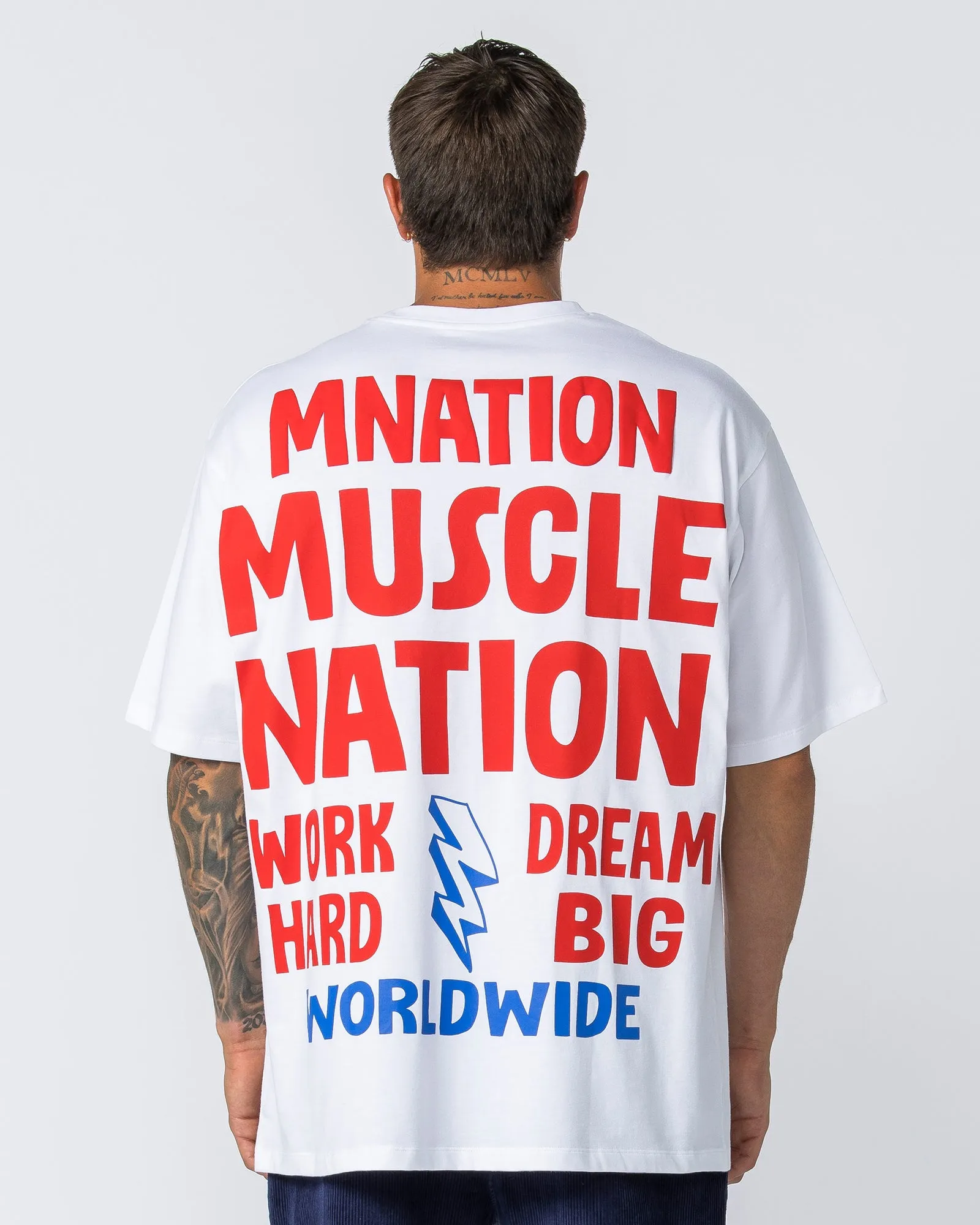 Mens Tour Oversized Tee - White sold by Muscle Nation product image thumbnail 4
