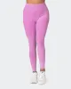 Zero Rise Vintage Rib Ankle Length Leggings - Washed Dahlia sold by Muscle Nation