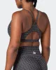Stride Bralette - Monochrome Check Print sold by Muscle Nation