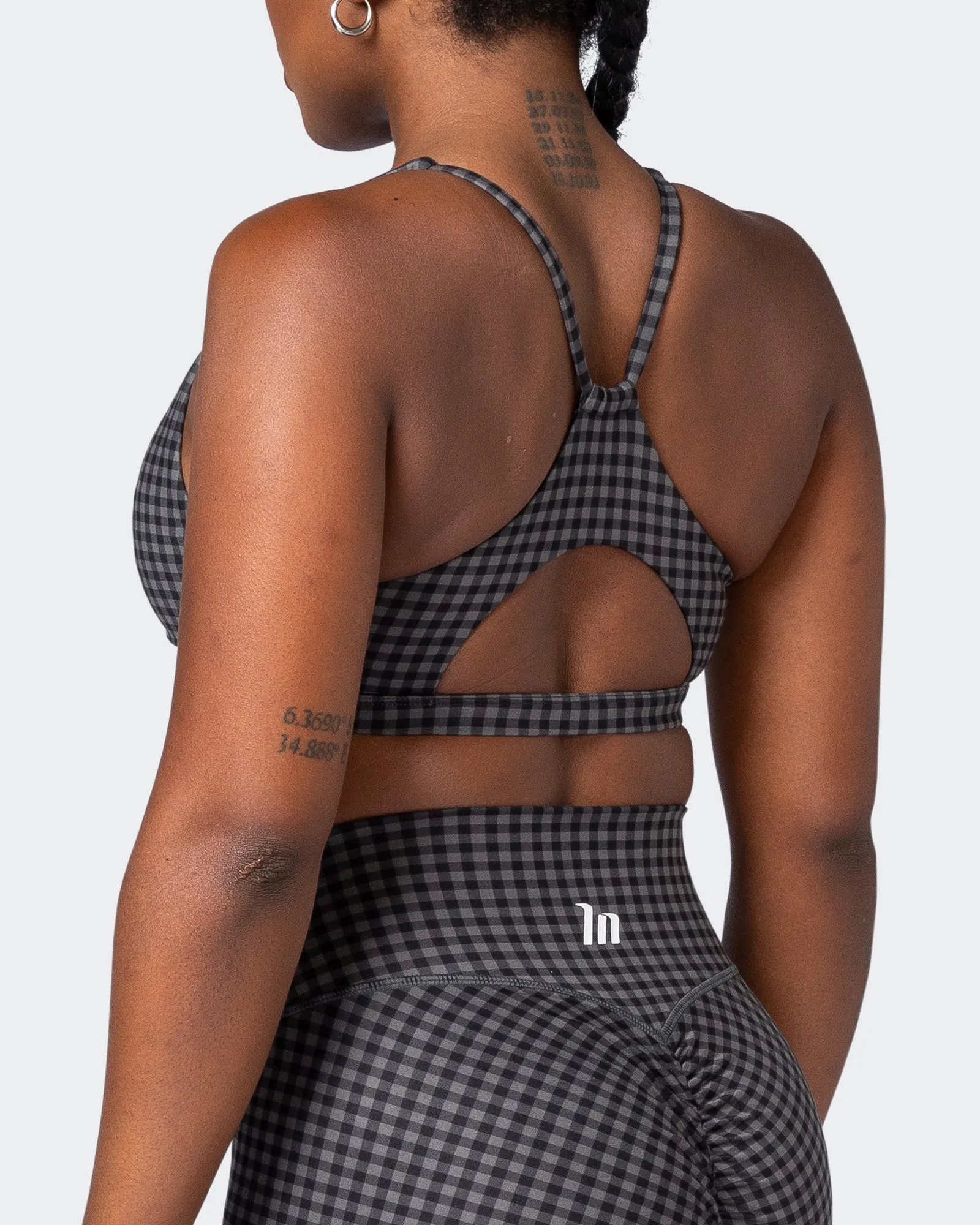 Stride Bralette - Monochrome Check Print sold by Muscle Nation product image thumbnail 5