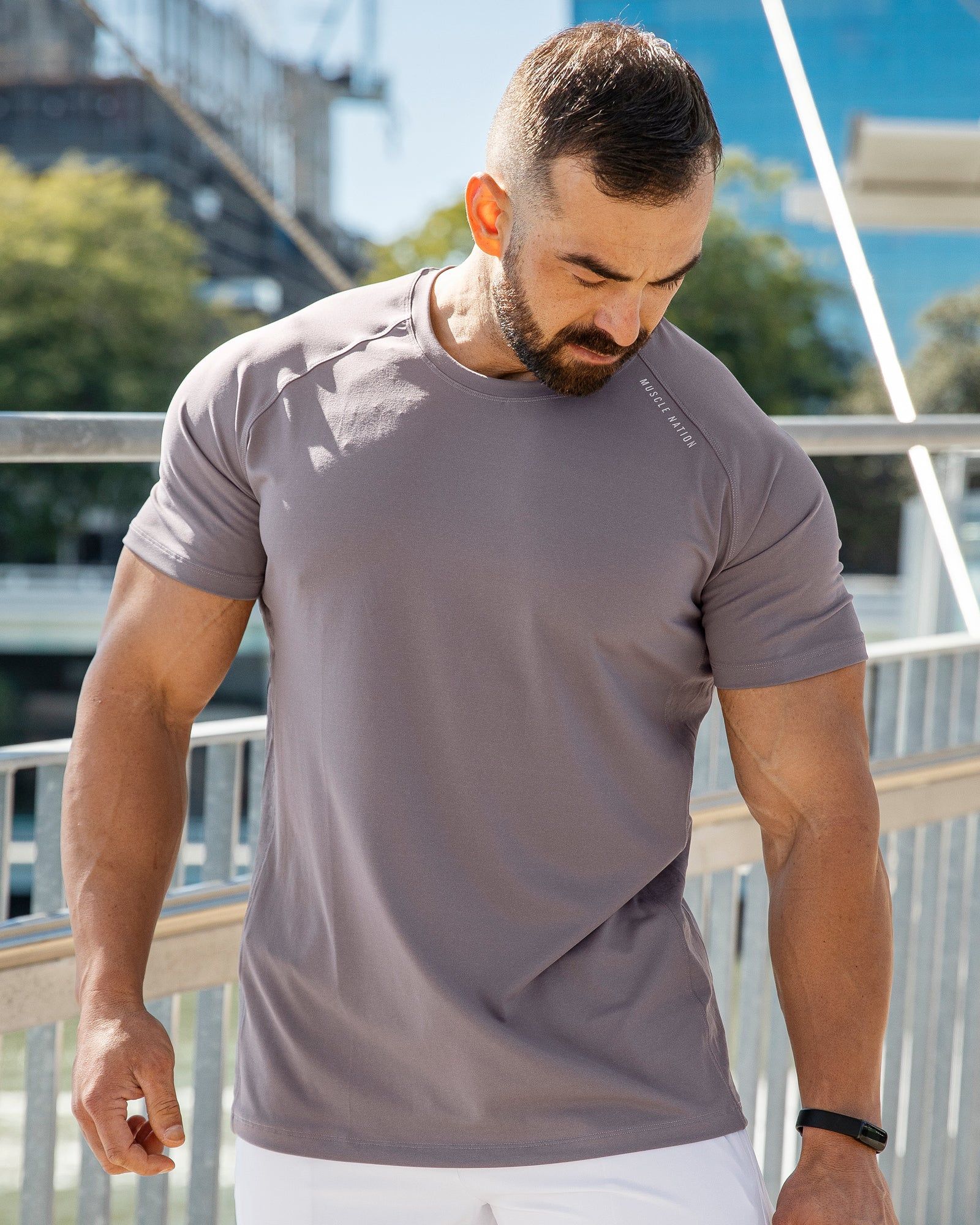Reflective Running Tee - Pearl Grey sold by Muscle Nation