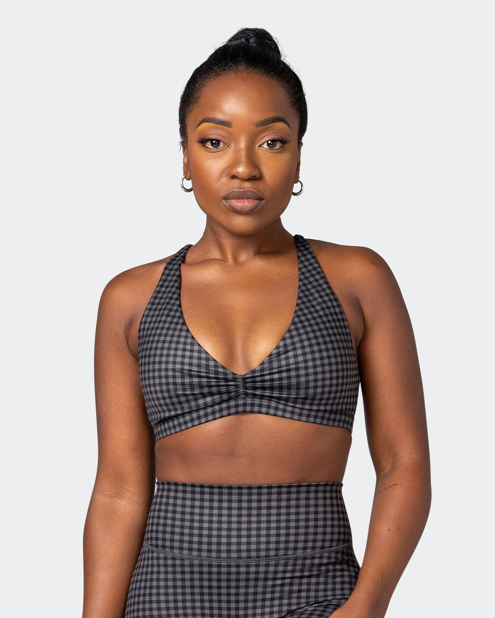 Stride Bralette - Monochrome Check Print sold by Muscle Nation