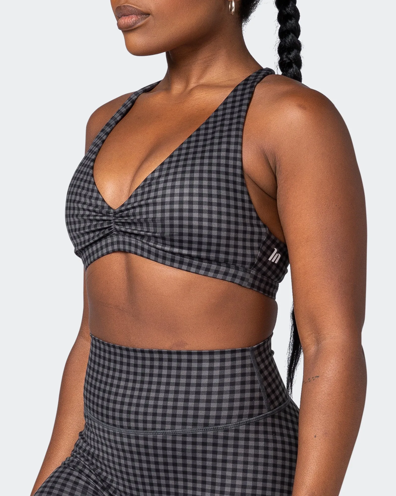 Stride Bralette - Monochrome Check Print sold by Muscle Nation product image thumbnail 3