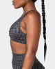 Stride Bralette - Monochrome Check Print sold by Muscle Nation