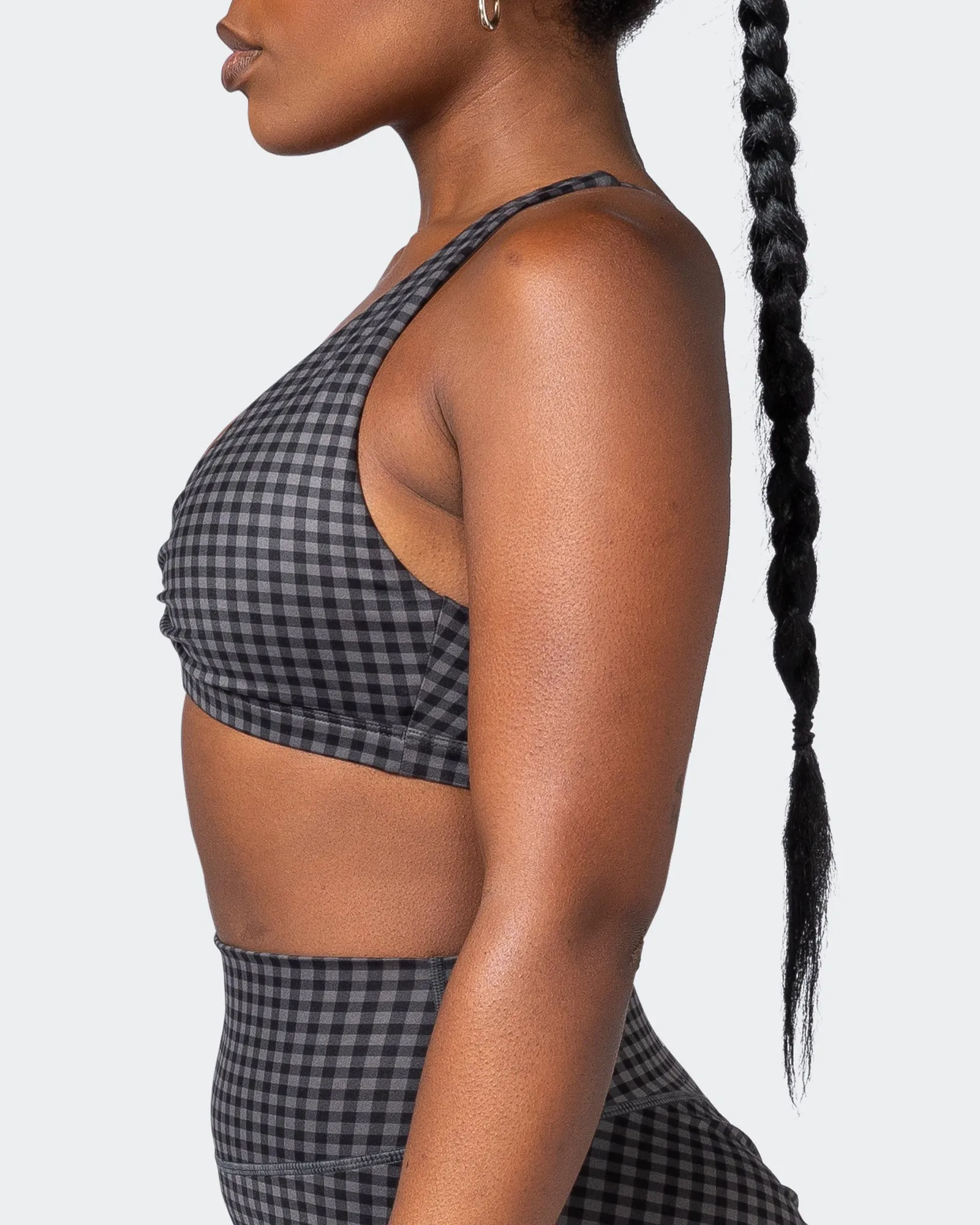Stride Bralette - Monochrome Check Print sold by Muscle Nation product image thumbnail 4