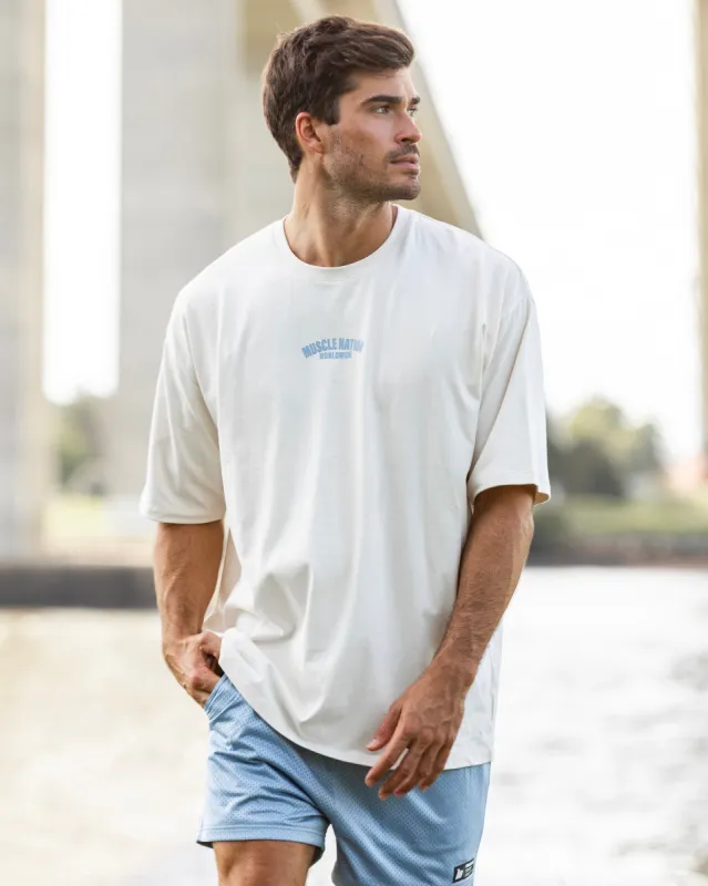 Classic Oversized Tee - Travertine sold by Muscle Nation