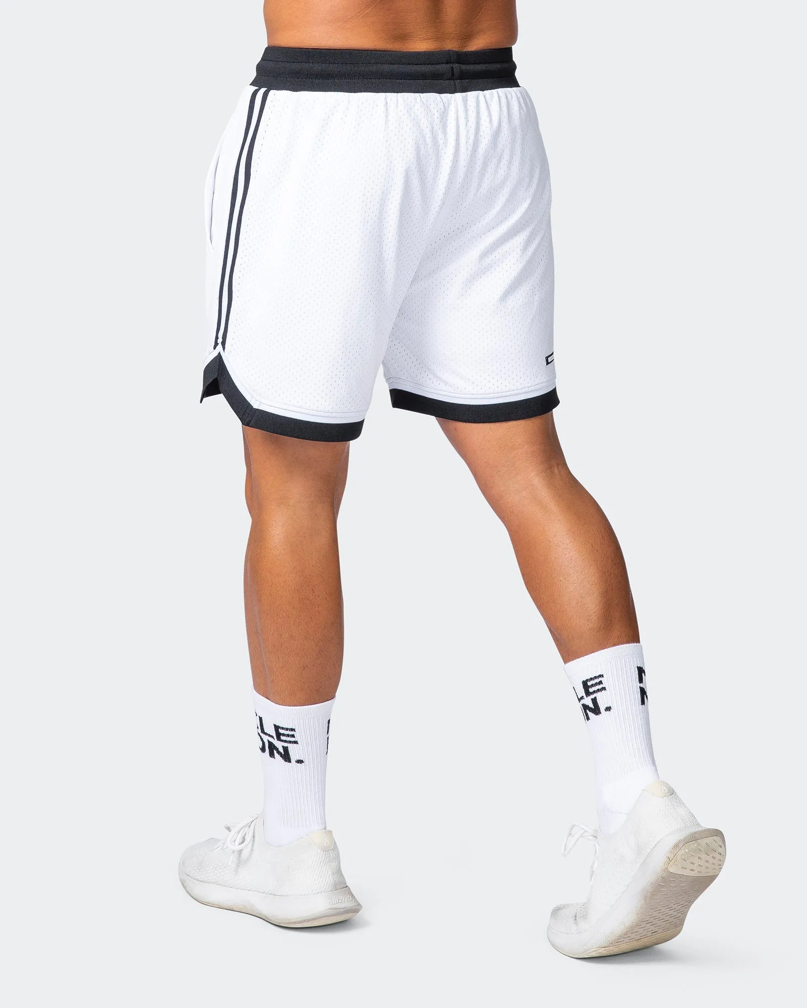 Mens 5" Basketball Shorts - White sold by Muscle Nation product image thumbnail 5