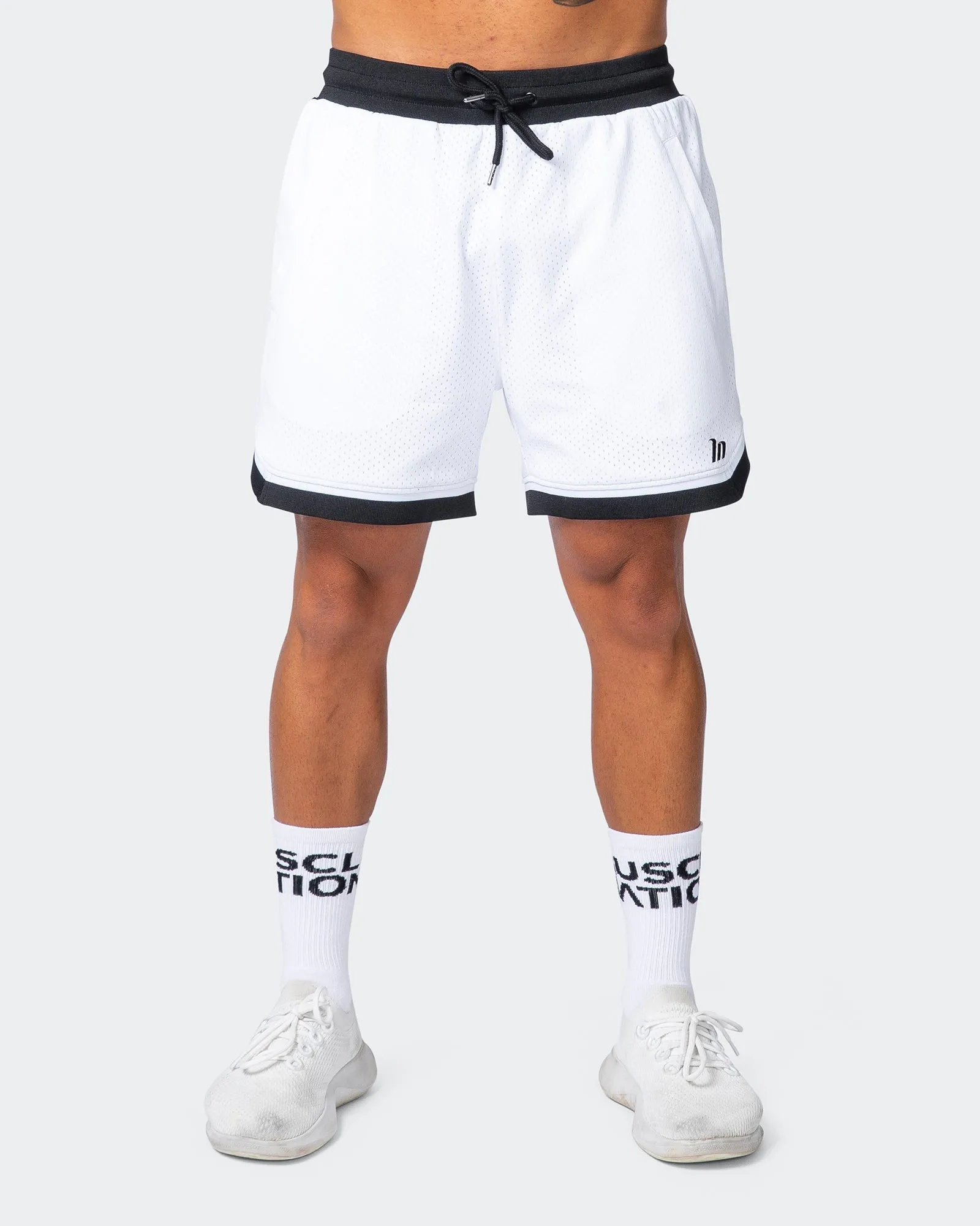 Mens 5" Basketball Shorts - White sold by Muscle Nation product image thumbnail 2