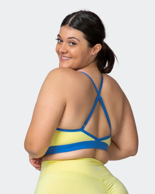Rapid Bra - Sunny Lime / Sonic Blue sold by Muscle Nation