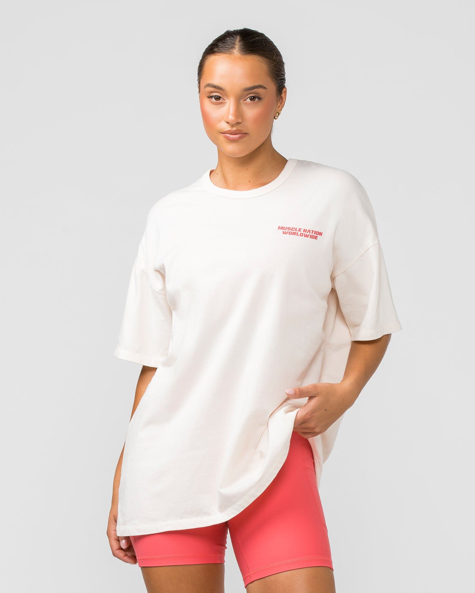 Womens Represent Oversized Tee - Travertine sold by Muscle Nation product image thumbnail 3