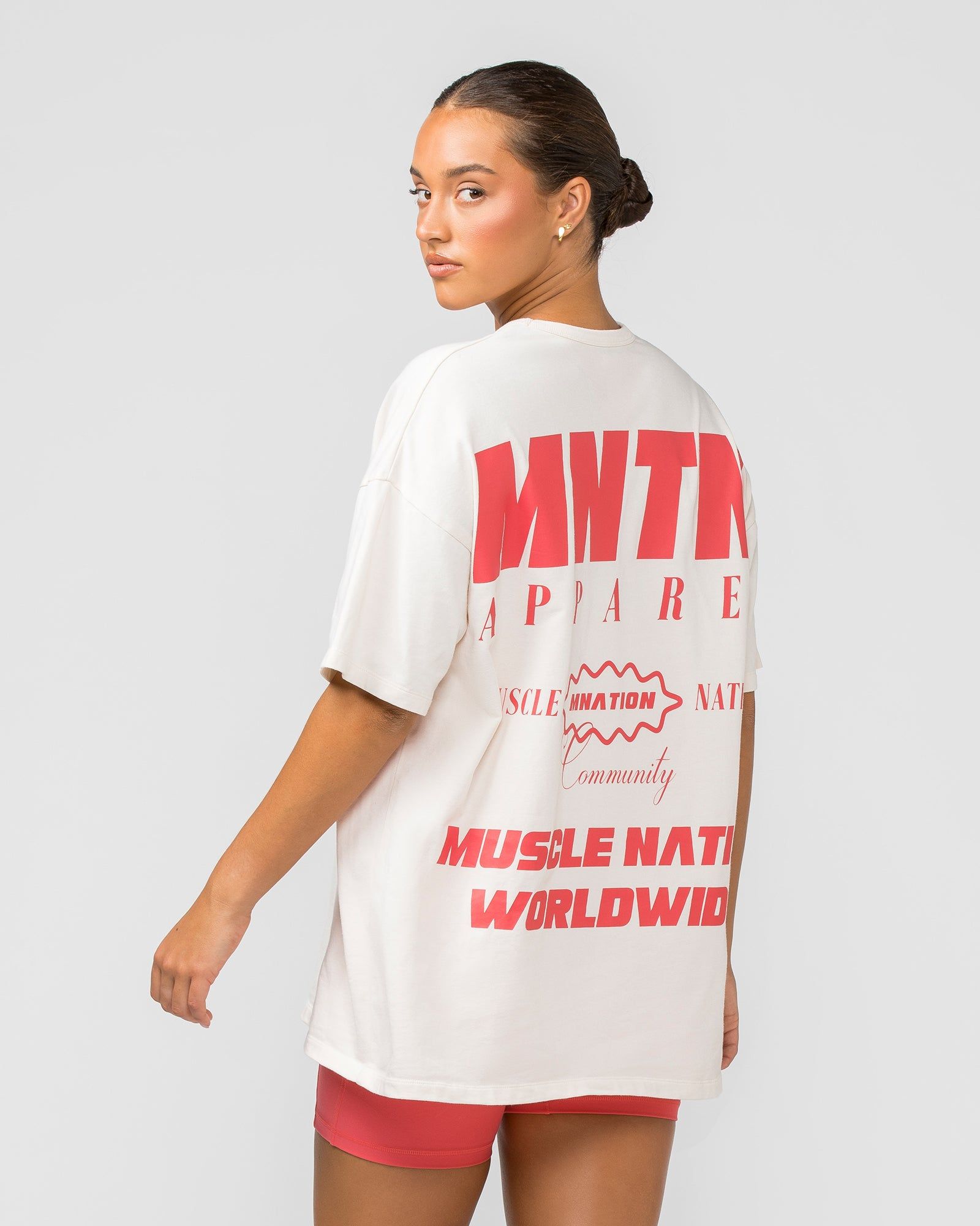Womens Represent Oversized Tee - Travertine sold by Muscle Nation product image thumbnail 5