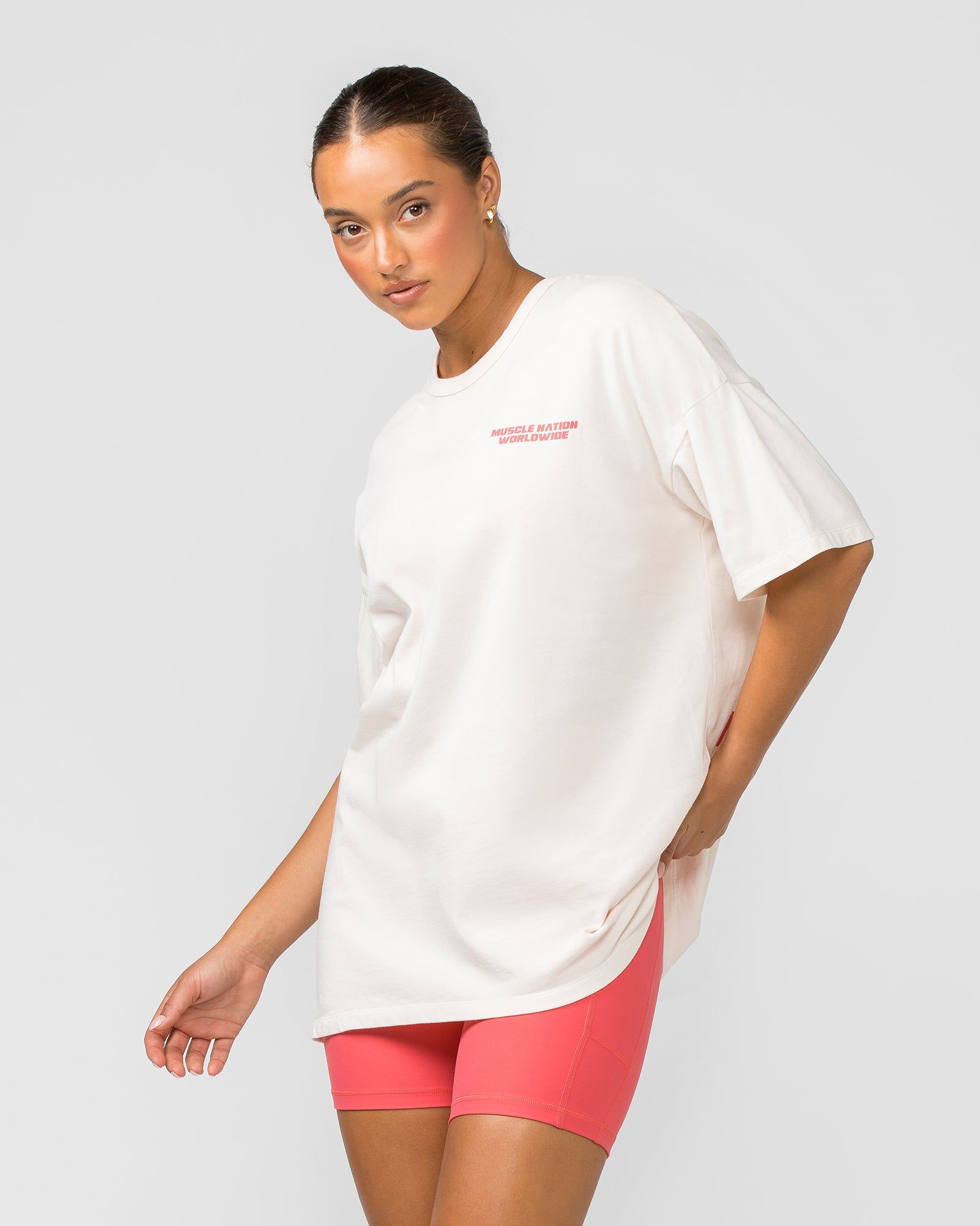 Womens Represent Oversized Tee - Travertine sold by Muscle Nation product image thumbnail 4