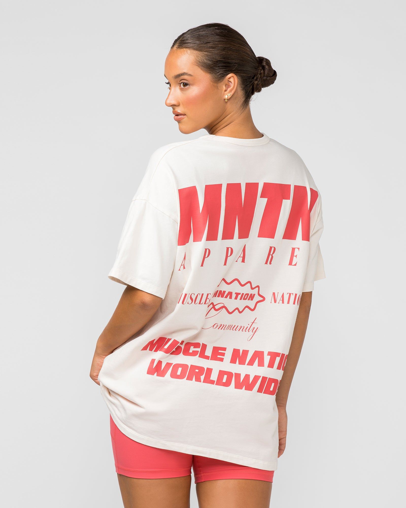 Womens Represent Oversized Tee - Travertine sold by Muscle Nation product image thumbnail 2