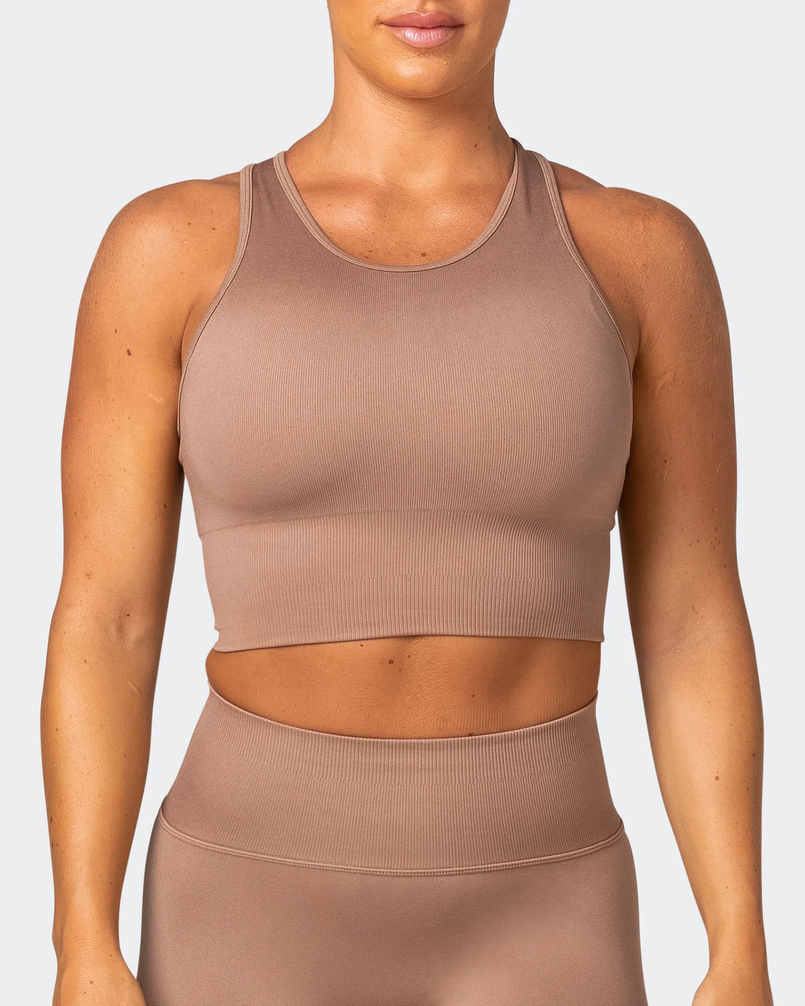 Longline Seamless Bra - Biscuit sold by Muscle Nation product image thumbnail 2