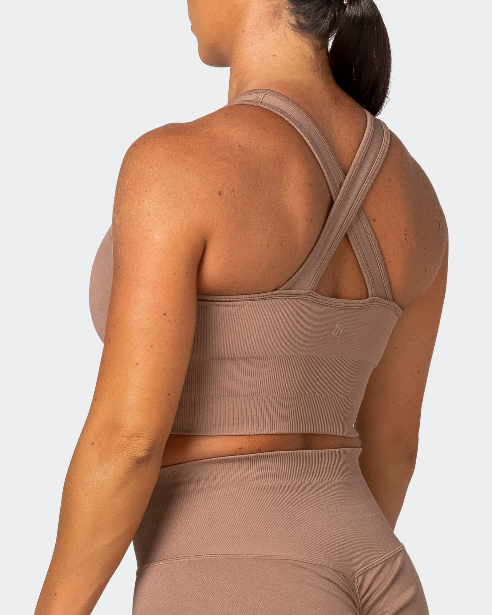 Longline Seamless Bra - Biscuit sold by Muscle Nation product image thumbnail 5