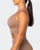 Longline Seamless Bra - Biscuit sold by Muscle Nation