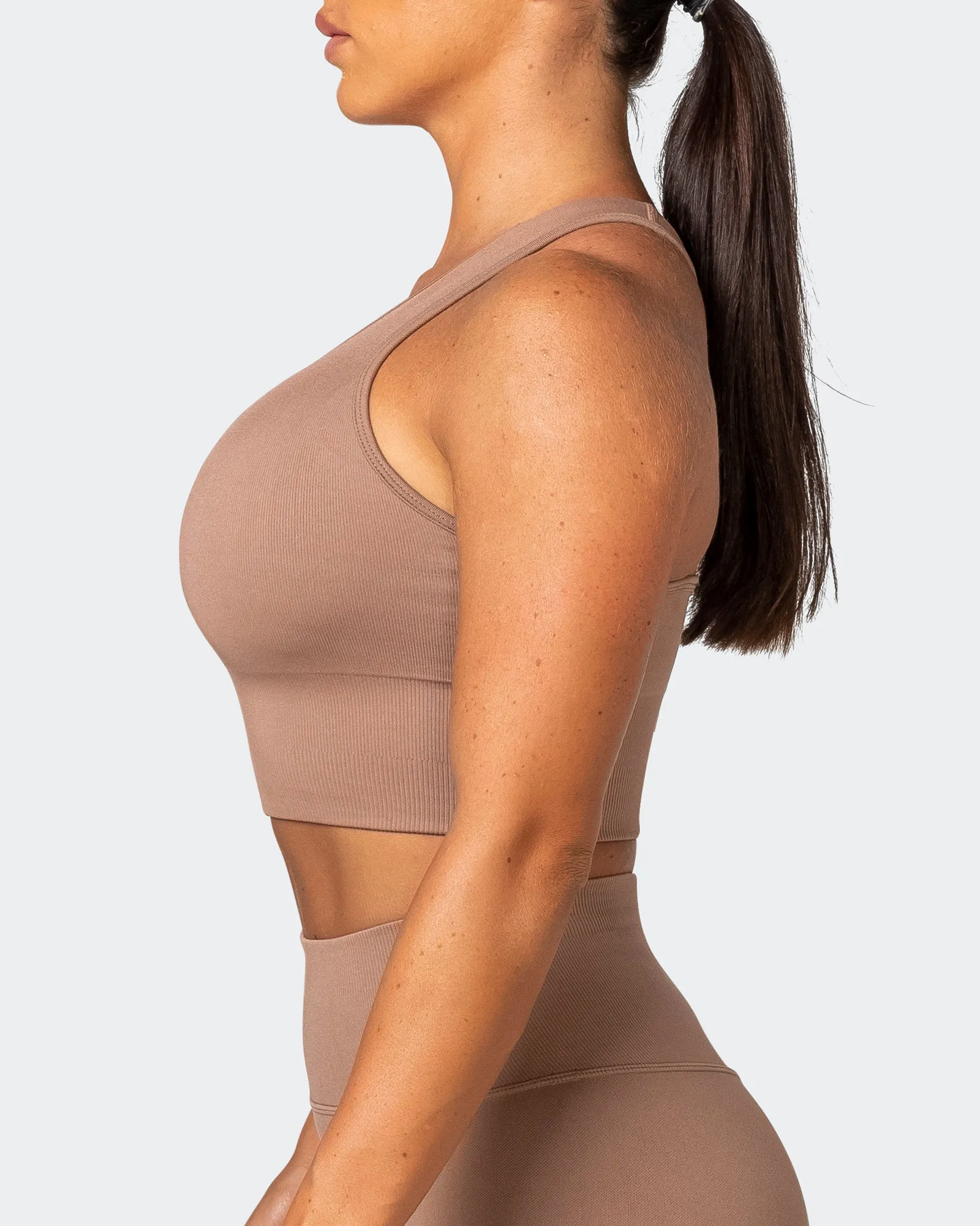 Longline Seamless Bra - Biscuit sold by Muscle Nation product image thumbnail 4