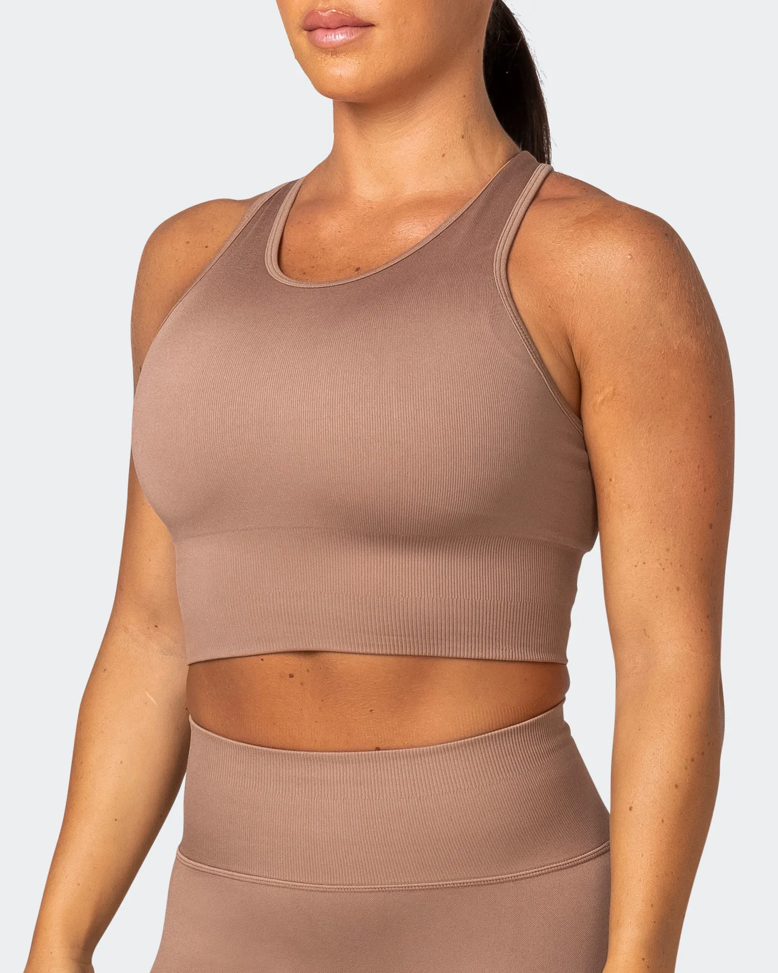 Longline Seamless Bra - Biscuit sold by Muscle Nation product image thumbnail 3