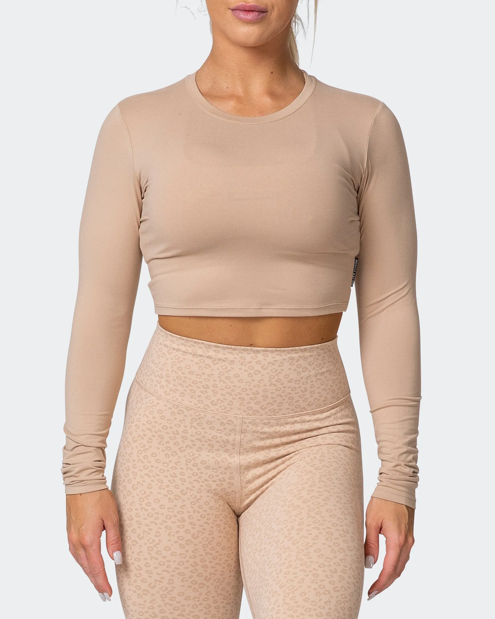 MN Everyday Cropped Long Sleeve Top - Brown Sugar sold by Muscle Nation product image thumbnail 2