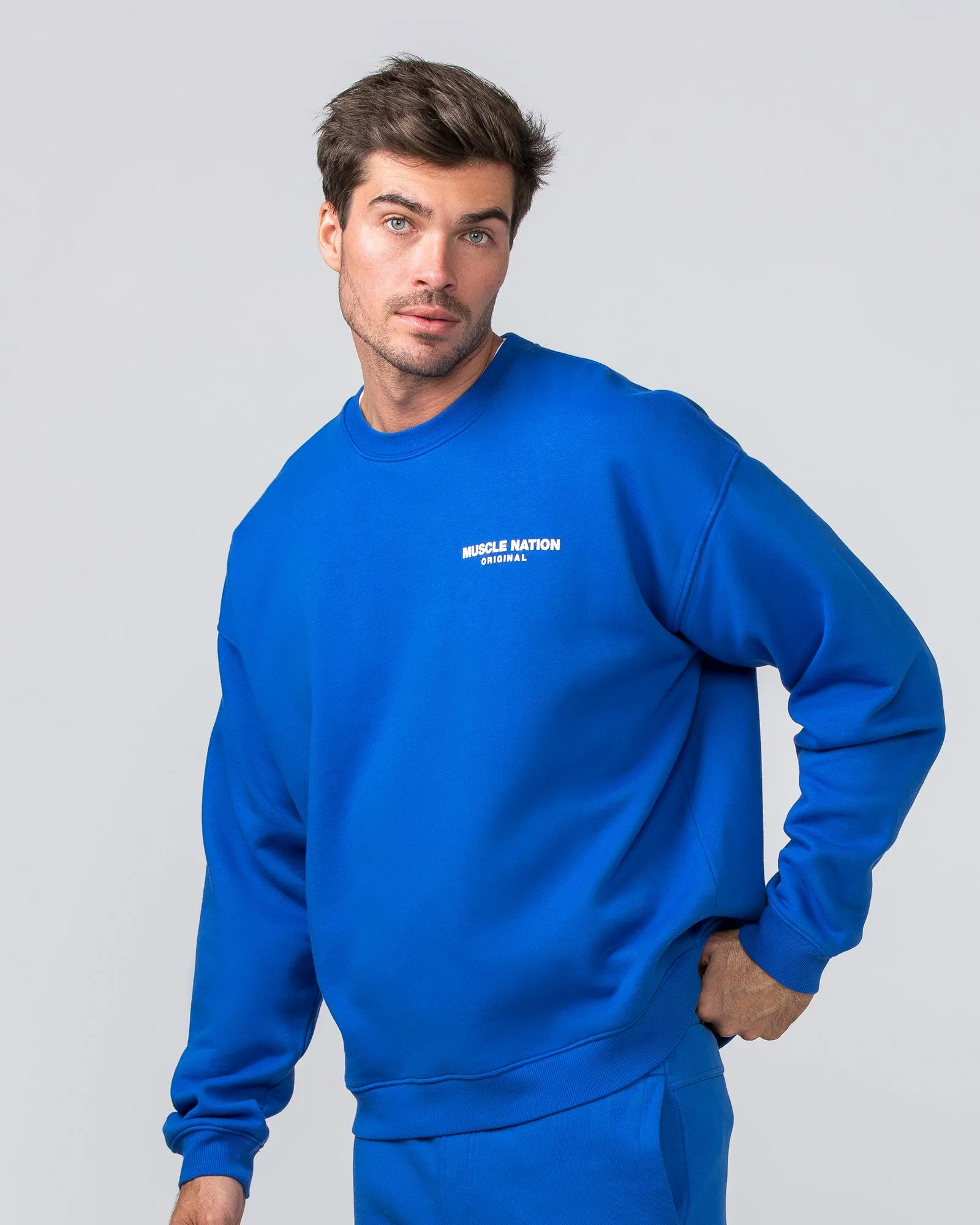 Worldwide Crew Pullover - Bondi Blue sold by Muscle Nation product image thumbnail 4