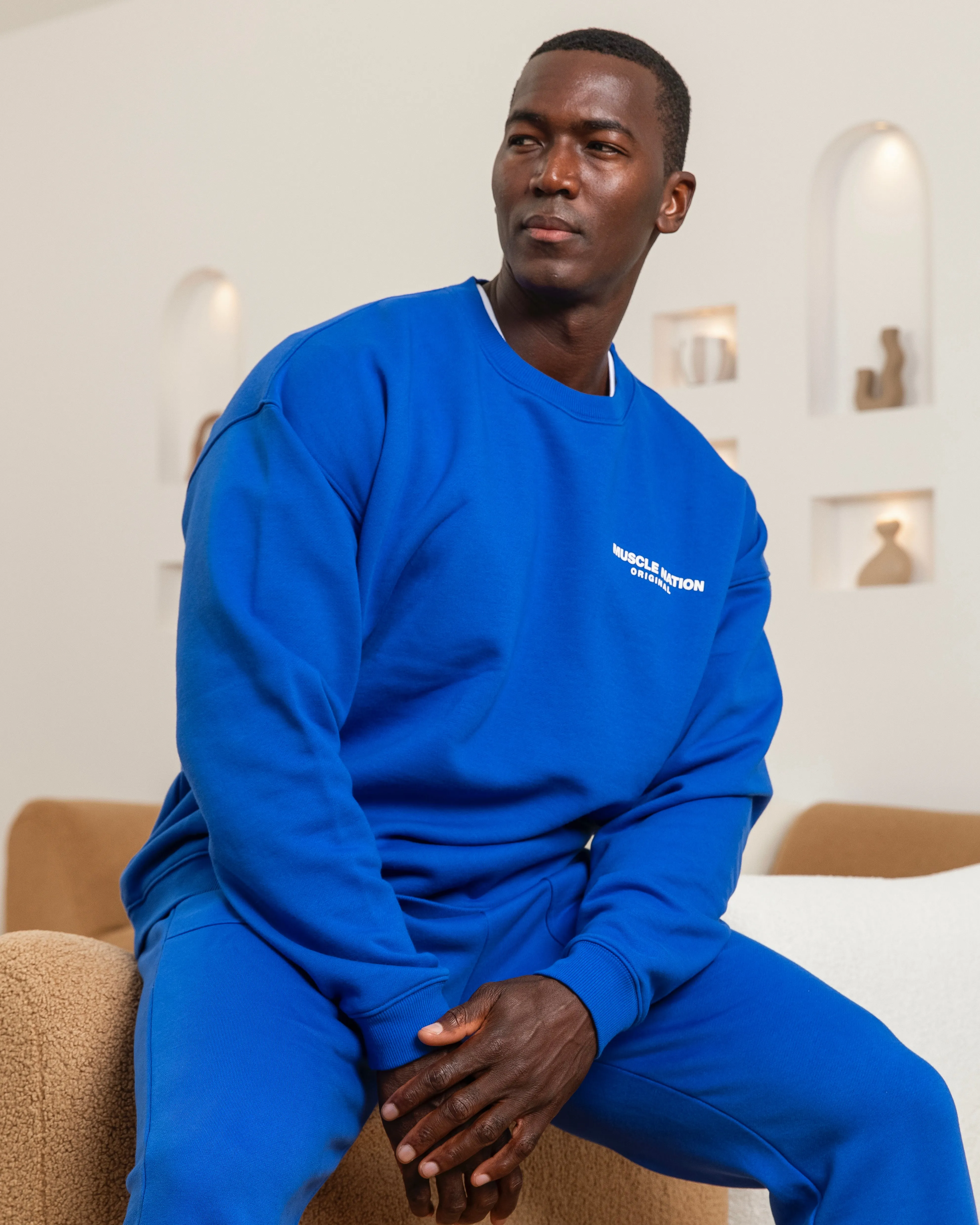 Worldwide Crew Pullover - Bondi Blue sold by Muscle Nation