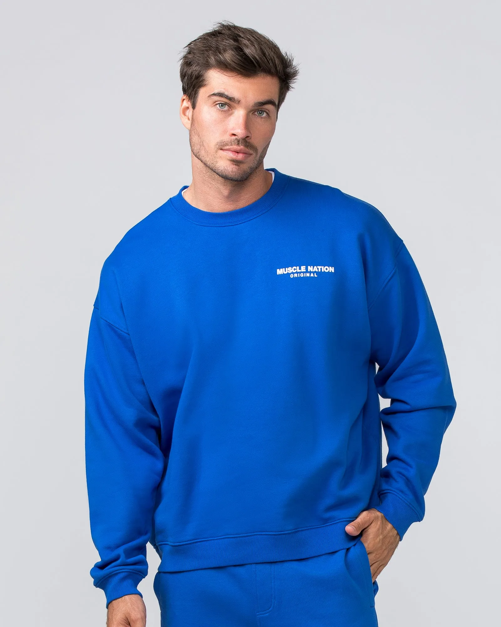 Worldwide Crew Pullover - Bondi Blue sold by Muscle Nation product image thumbnail 2