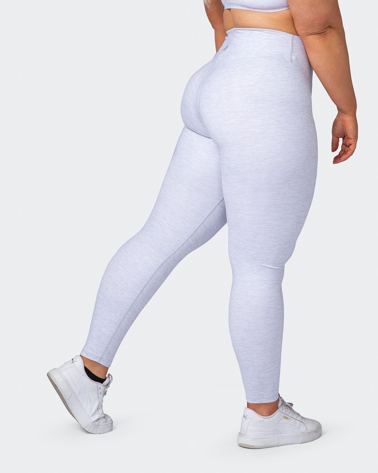 Zero Rise Everyday Ankle Length Leggings - White Grey Marl sold by Muscle Nation