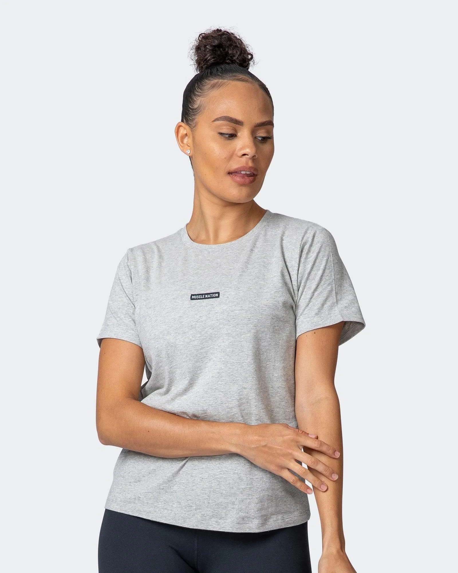 Womens Timeless Tee - Light Grey Marl sold by Muscle Nation product image thumbnail 2
