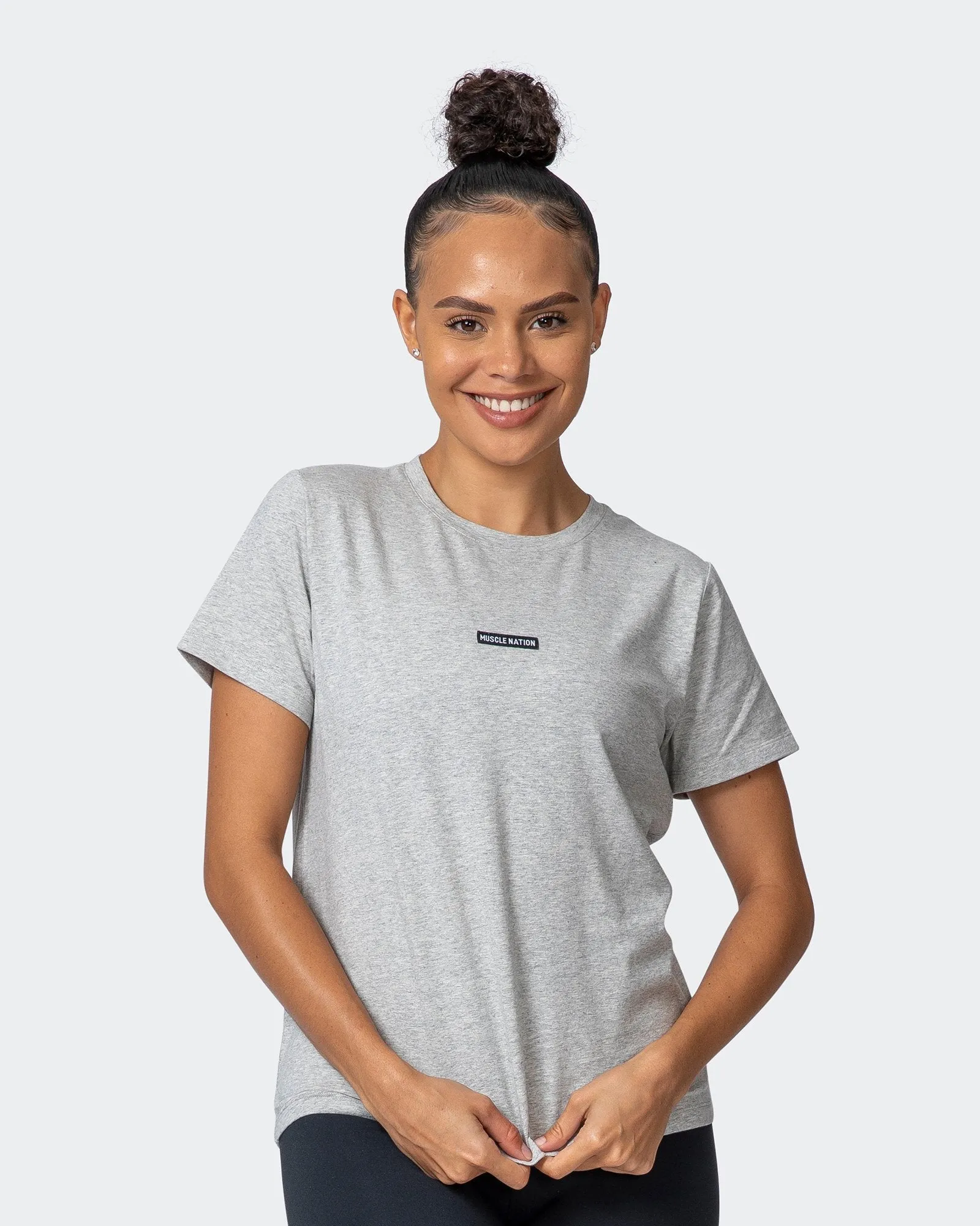 Womens Timeless Tee - Light Grey Marl sold by Muscle Nation