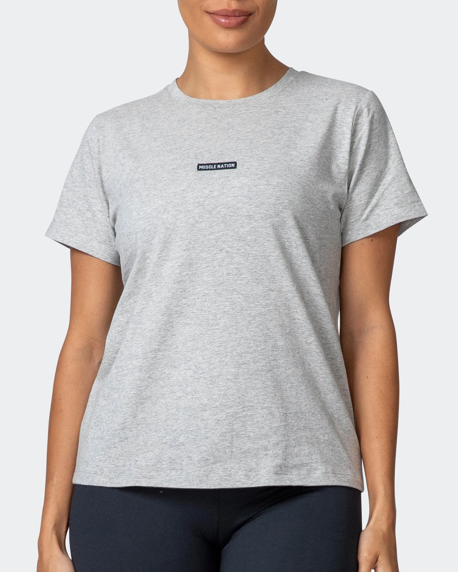 Womens Timeless Tee - Light Grey Marl sold by Muscle Nation product image thumbnail 3