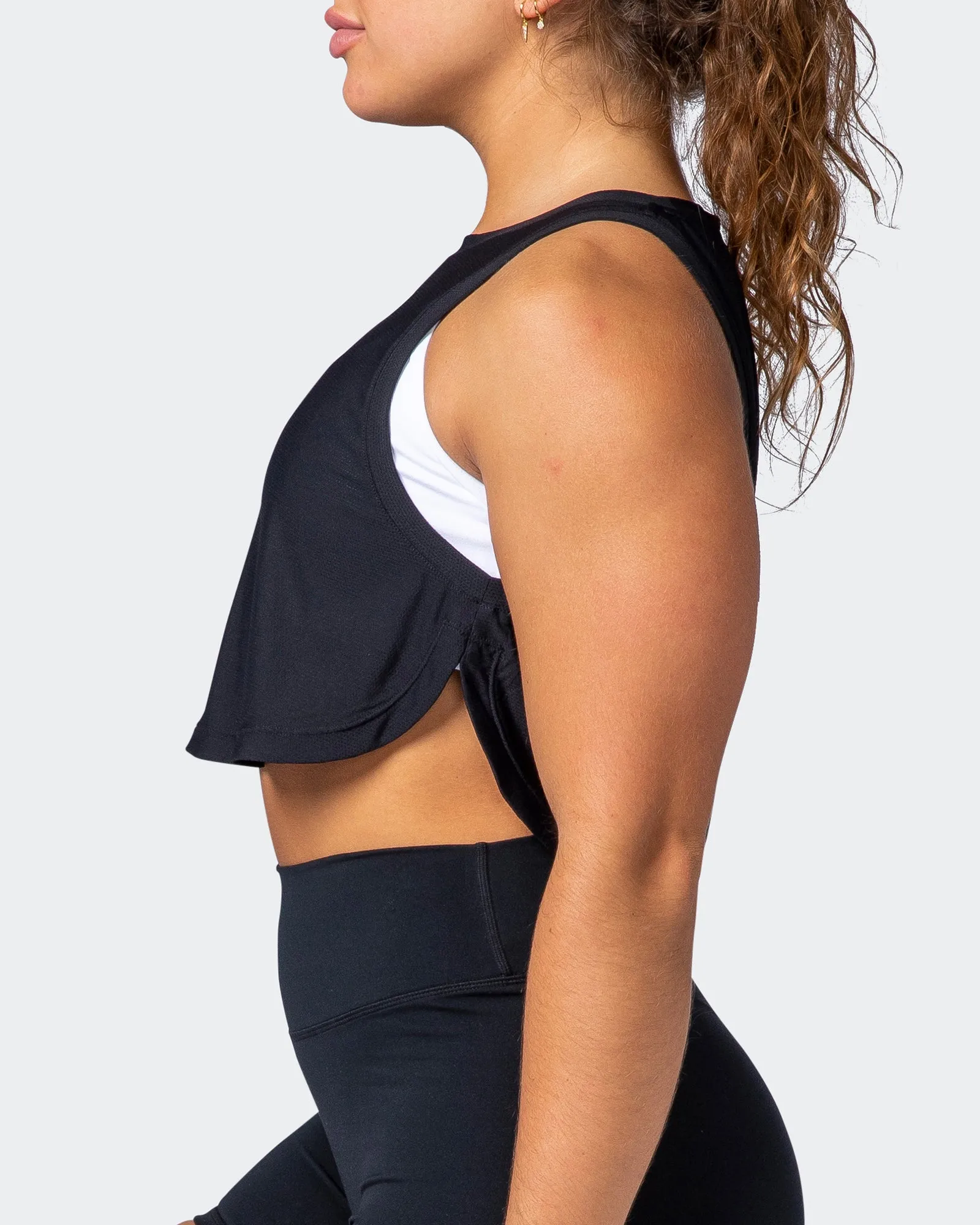 Level Up Cropped Training Tank - Black sold by Muscle Nation product image thumbnail 4