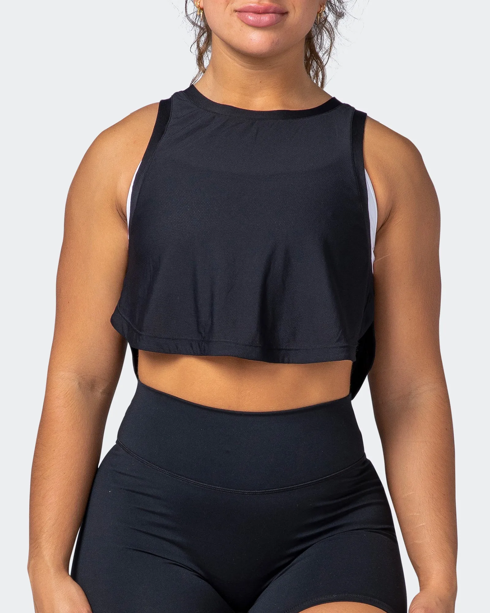 Level Up Cropped Training Tank - Black sold by Muscle Nation product image thumbnail 2
