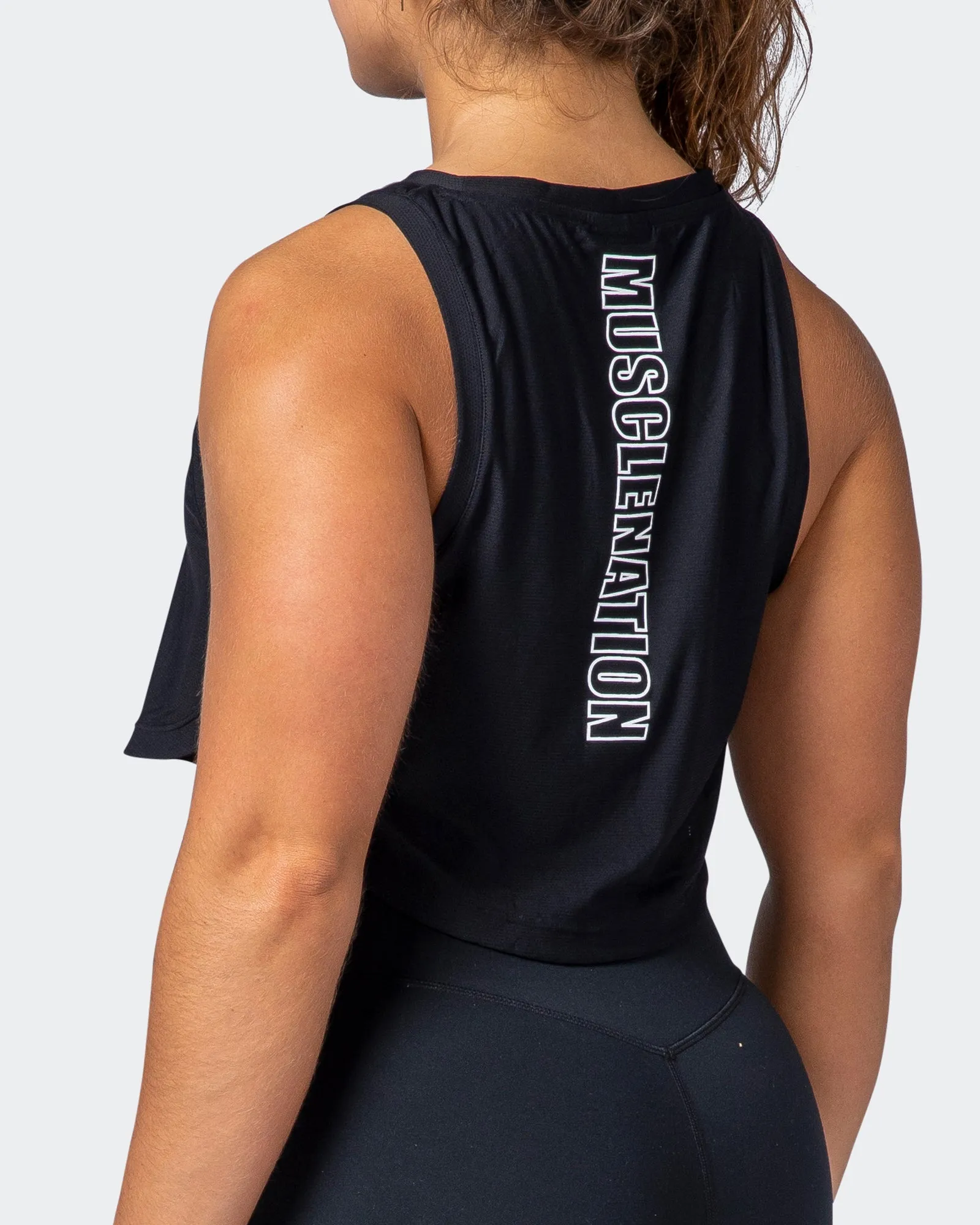 Level Up Cropped Training Tank - Black sold by Muscle Nation product image thumbnail 5