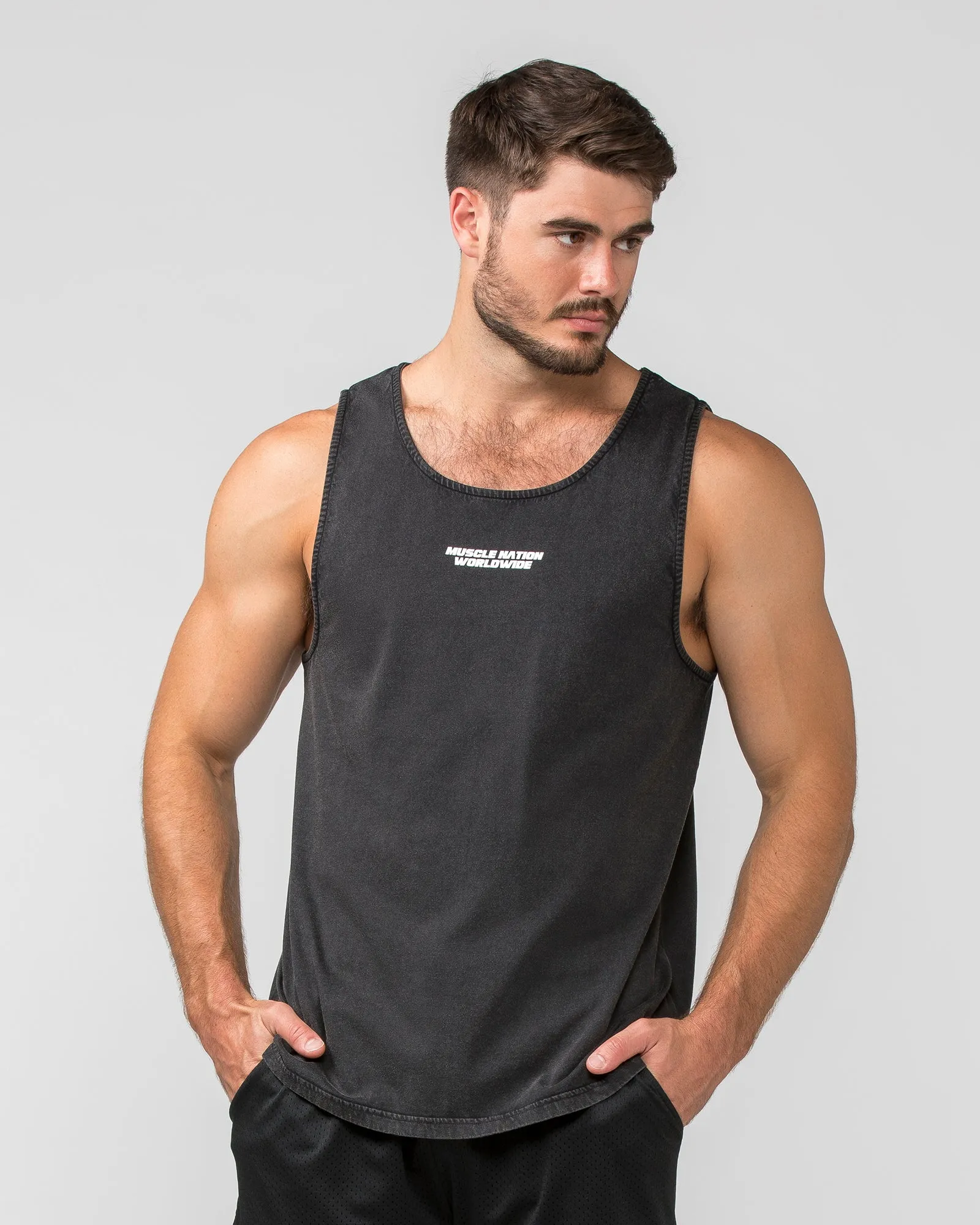 H-Back Represent Tank - Washed Black sold by Muscle Nation product image thumbnail 2
