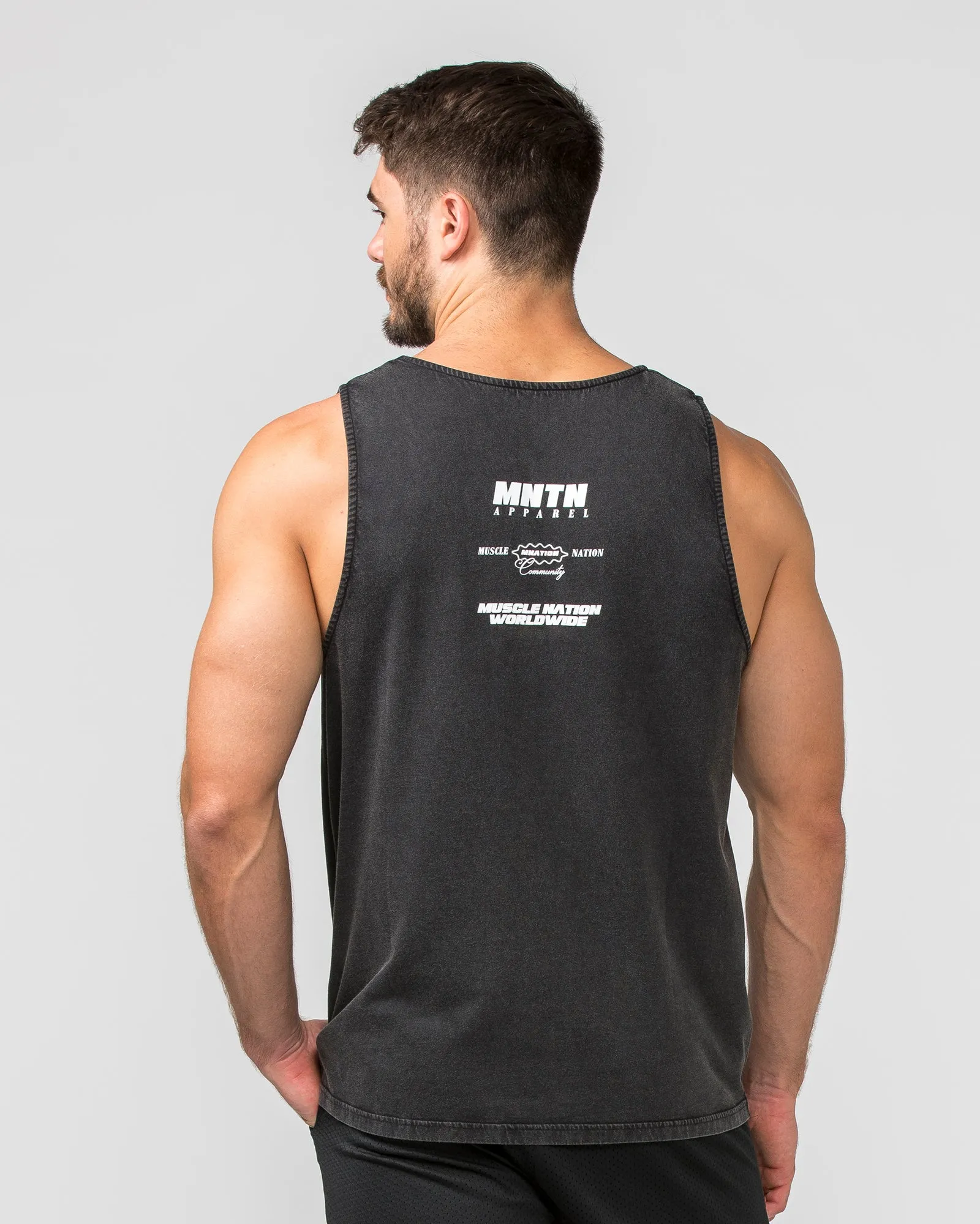 H-Back Represent Tank - Washed Black sold by Muscle Nation product image thumbnail 5